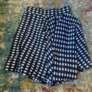 cute black and white mini skater skirt